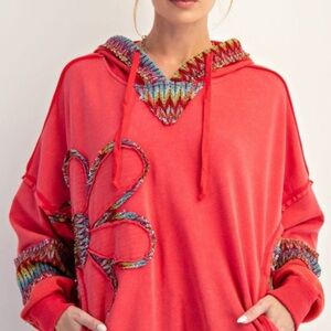 Easel brand Women's Multicolor Embroidered Hoodie